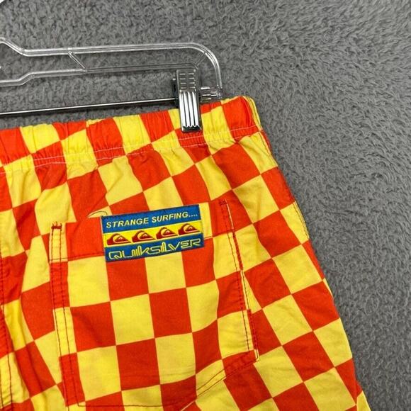 Quiksilver Shorts Men's Medium Orange Yellow Stranger Things Surfer Pizza Logo - Picture 7 of 9